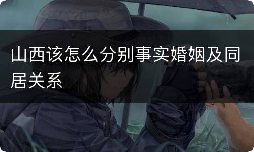山西该怎么分别事实婚姻及同居关系