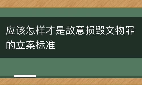 应该怎样才是故意损毁文物罪的立案标准