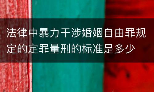 法律中暴力干涉婚姻自由罪规定的定罪量刑的标准是多少
