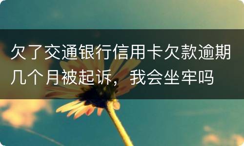 欠了交通银行信用卡欠款逾期几个月被起诉，我会坐牢吗