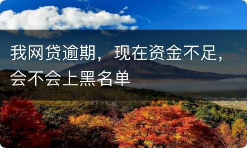 我网贷逾期，现在资金不足，会不会上黑名单