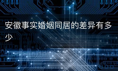 安徽事实婚姻同居的差异有多少