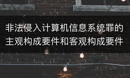 非法侵入计算机信息系统罪的主观构成要件和客观构成要件