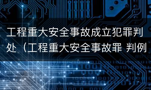 工程重大安全事故成立犯罪判处（工程重大安全事故罪 判例）