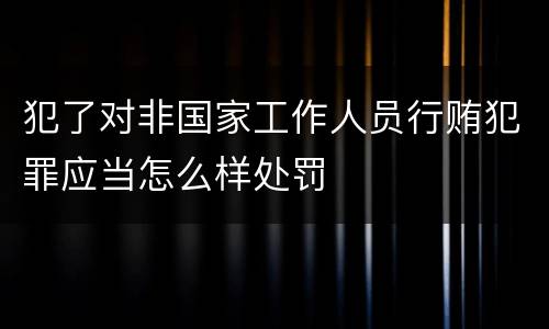 犯了对非国家工作人员行贿犯罪应当怎么样处罚