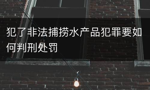 犯了非法捕捞水产品犯罪要如何判刑处罚