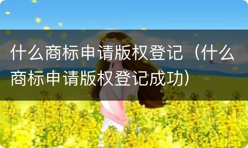 什么商标申请版权登记（什么商标申请版权登记成功）