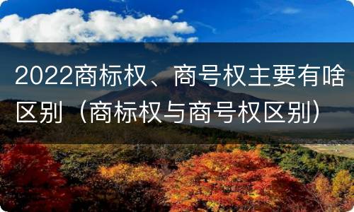 2022商标权、商号权主要有啥区别（商标权与商号权区别）