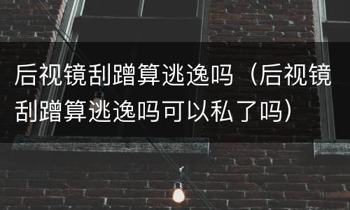后视镜刮蹭算逃逸吗（后视镜刮蹭算逃逸吗可以私了吗）