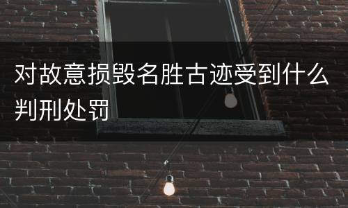 对故意损毁名胜古迹受到什么判刑处罚