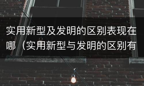 实用新型及发明的区别表现在哪（实用新型与发明的区别有哪些）