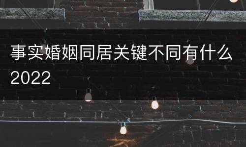 事实婚姻同居关键不同有什么2022