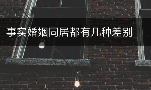 事实婚姻同居都有几种差别