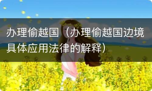 办理偷越国（办理偷越国边境具体应用法律的解释）