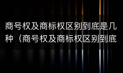 商号权及商标权区别到底是几种（商号权及商标权区别到底是几种商品）