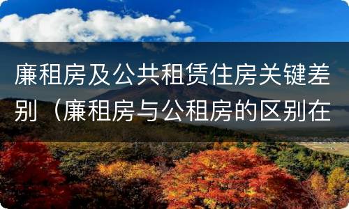 廉租房及公共租赁住房关键差别（廉租房与公租房的区别在哪里）