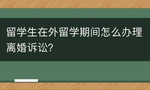 留学生在外留学期间怎么办理离婚诉讼？