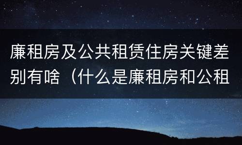 廉租房及公共租赁住房关键差别有啥（什么是廉租房和公租房两个有什么特点）