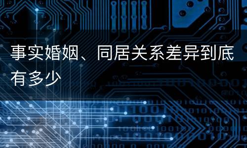 事实婚姻、同居关系差异到底有多少