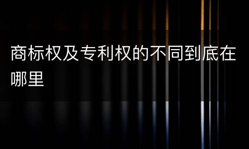商标权及专利权的不同到底在哪里