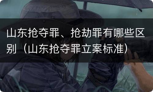 山东抢夺罪、抢劫罪有哪些区别（山东抢夺罪立案标准）