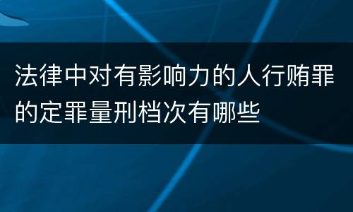 法律中对有影响力的人行贿罪的定罪量刑档次有哪些