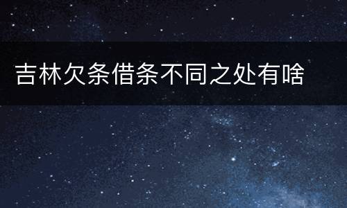 吉林欠条借条不同之处有啥