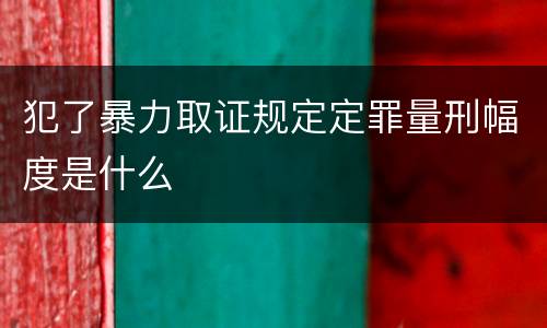 犯了暴力取证规定定罪量刑幅度是什么