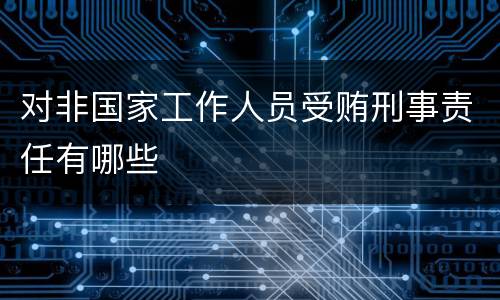 对非国家工作人员受贿刑事责任有哪些