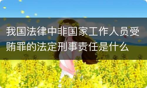 我国法律中非国家工作人员受贿罪的法定刑事责任是什么