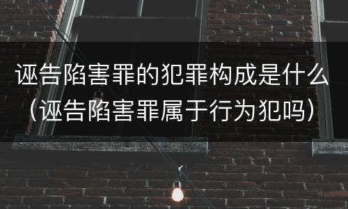 诬告陷害罪的犯罪构成是什么（诬告陷害罪属于行为犯吗）