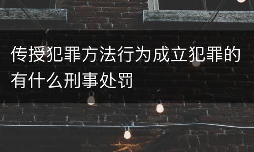传授犯罪方法行为成立犯罪的有什么刑事处罚