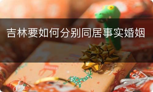 吉林要如何分别同居事实婚姻