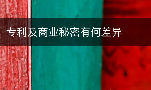 专利及商业秘密有何差异