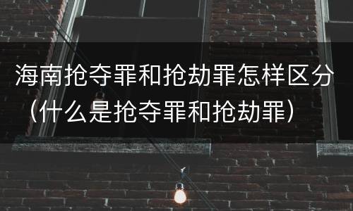 海南抢夺罪和抢劫罪怎样区分（什么是抢夺罪和抢劫罪）