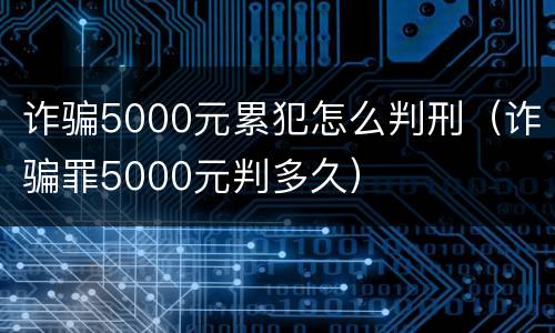 诈骗5000元累犯怎么判刑（诈骗罪5000元判多久）