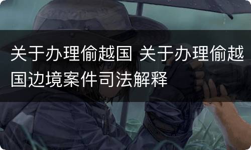 关于办理偷越国 关于办理偷越国边境案件司法解释
