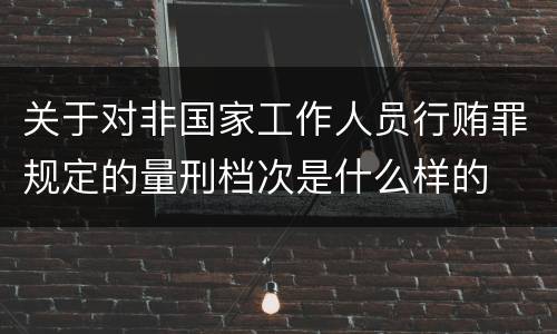 关于对非国家工作人员行贿罪规定的量刑档次是什么样的