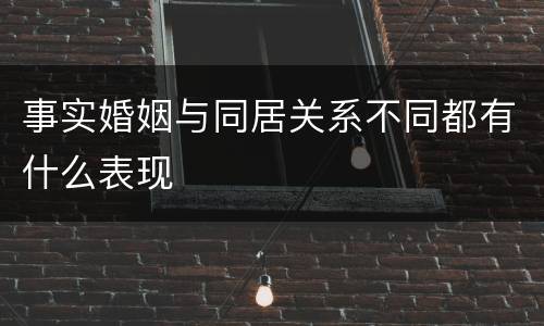 事实婚姻与同居关系不同都有什么表现