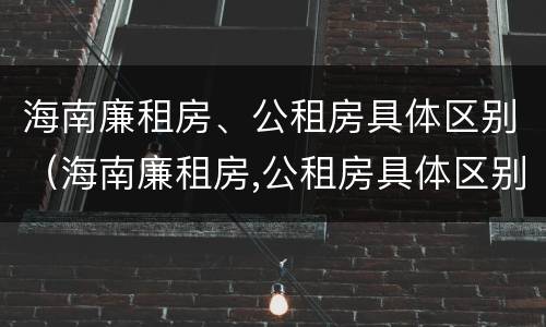 海南廉租房、公租房具体区别（海南廉租房,公租房具体区别是什么）