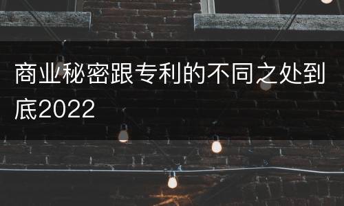 商业秘密跟专利的不同之处到底2022