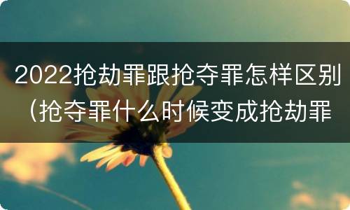 2022抢劫罪跟抢夺罪怎样区别（抢夺罪什么时候变成抢劫罪）