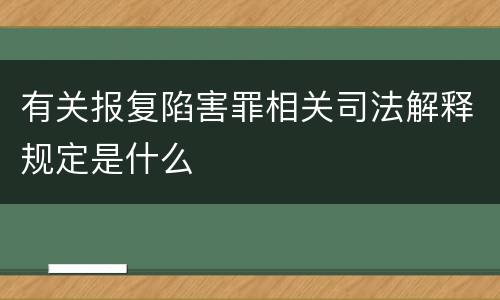 有关报复陷害罪相关司法解释规定是什么