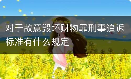 对于故意毁坏财物罪刑事追诉标准有什么规定