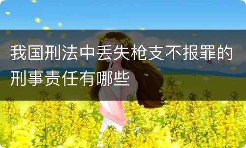 我国刑法中丢失枪支不报罪的刑事责任有哪些