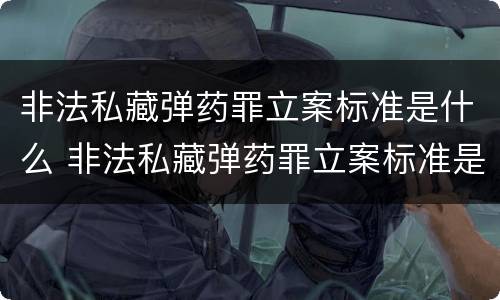 非法私藏弹药罪立案标准是什么 非法私藏弹药罪立案标准是什么样的