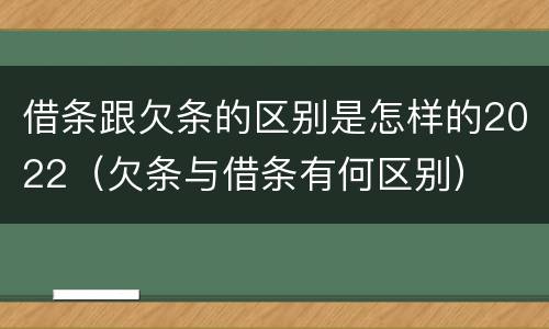借条跟欠条的区别是怎样的2022（欠条与借条有何区别）