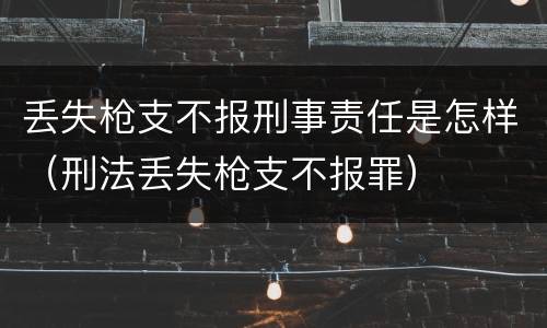丢失枪支不报刑事责任是怎样（刑法丢失枪支不报罪）