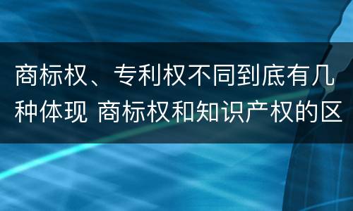 商标权、专利权不同到底有几种体现 商标权和知识产权的区别