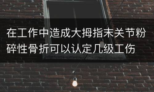 在工作中造成大拇指末关节粉碎性骨折可以认定几级工伤